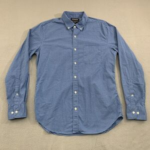 Bonobos Mens Button Down Shirt Regular M Blue Gingham Stretch Slim Fit Pocket